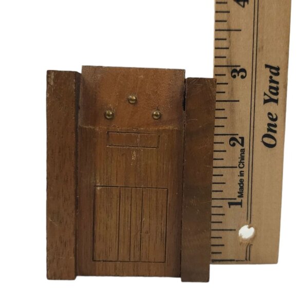 Miniature Solid Wood Dollhouse Floor Radio 3" T Vintage 1950s Furniture Brown - Picture 11 of 13